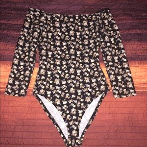 Flower print bodysuit